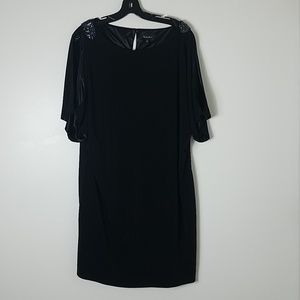 S.L. Fashions black open flutter sleeve dress
